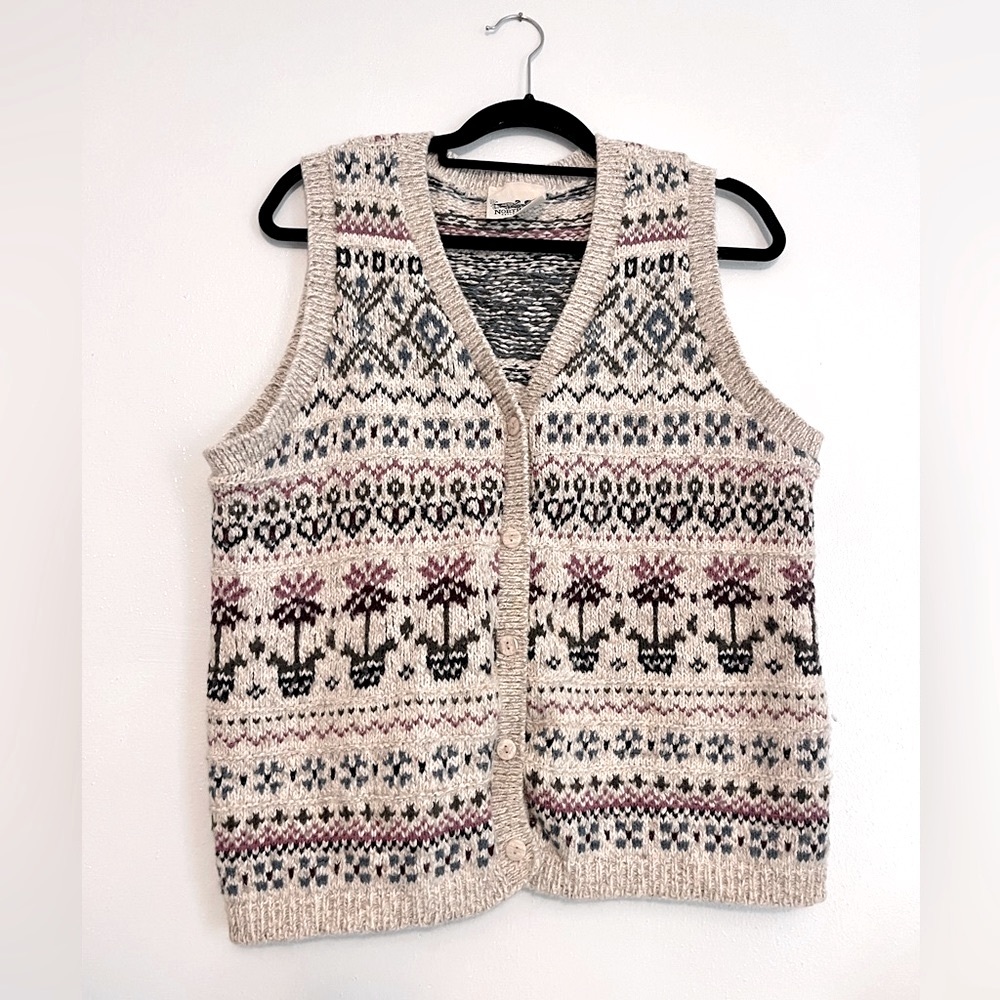 Northern Reflections Knit Sweater Vest Women’s Size L
